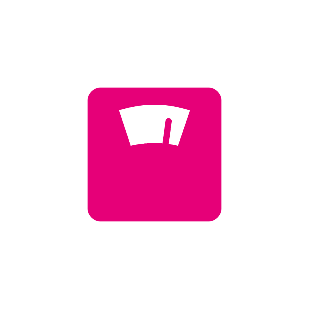 A magenta scale icon.